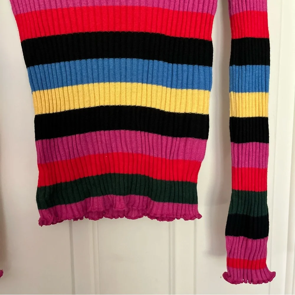 Kids Nordstrom Rainbow Stripe  Ribbed Sweater XL